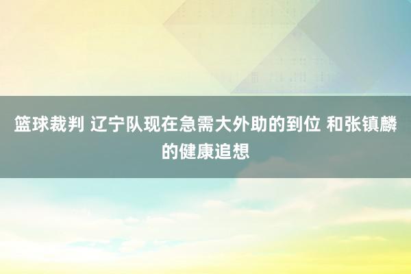 篮球裁判 辽宁队现在急需大外助的到位 和张镇麟的健康追想