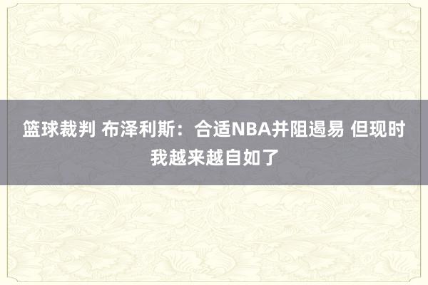 篮球裁判 布泽利斯：合适NBA并阻遏易 但现时我越来越自如了