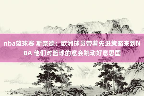 nba篮球赛 斯奈德：欧洲球员带着先进策略来到NBA 他们对篮球的意会跳动好意思国