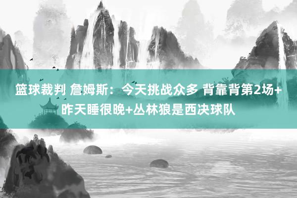 篮球裁判 詹姆斯：今天挑战众多 背靠背第2场+昨天睡很晚+丛林狼是西决球队