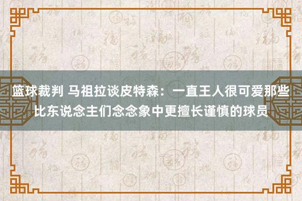 篮球裁判 马祖拉谈皮特森：一直王人很可爱那些比东说念主们念念象中更擅长谨慎的球员